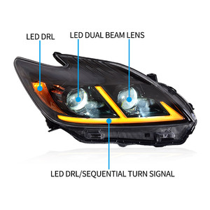 Conjunto de Faros LED para <span class=keywords><strong>Toyota</strong></span> <span class=keywords><strong>Prius</strong></span> 2012-2015, DRL, Lente de Doble Haz, Luz Delantera con Señal de Giro Secuencial - Product Image 6