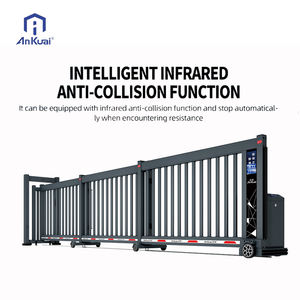 Puerta <span class=keywords><strong>DE</strong></span> SEGURIDAD plegable deslizante automática <span class=keywords><strong>de</strong></span> aluminio sin rieles para construcción telescópica ANKUAI con control inteligente y acceso sin esfuerzo - Product Image 3