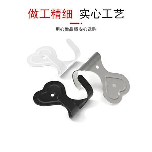 Heart Shaped Double <b>Hook</b> Iron Wall Mount For Cabinet Door Wardrobe Bathroom Kitchen Use Modern Simple Design - Product Image 3
