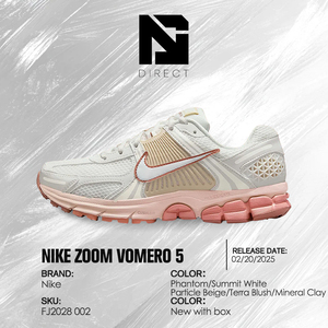 Wmns Air Zoom Vomero 5 'Particle Beige <strong>Terra</strong> Blush' Women Running Shoes Mesh Breathable Lace-Up Sport Sneakers - Product Image 6