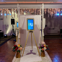 Machine photomaton portable rétro à double face en bois avec appareil photo et imprimante, style Surface Pro, pour DSLR et iPad