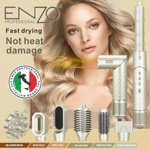<span class=keywords><strong>ENZO</strong></span> Spazzola Asciugacapelli Professionale 8 in 1, Potente Multi-Styler con Arricciacapelli Automatico, Lisciante e Arricciante, Miglior Regalo per Donne - Product Image 2