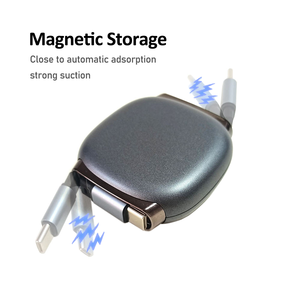 Özel Logo Baskılı, Manyetik Yuvalı, Geri Çekilebilir <span class=keywords><strong>USB</strong></span>-C - <span class=keywords><strong>USB</strong></span>-C Kablosu, 100W PD Hızlı Şarj, Telefon ve Yazıcılar için TPE Malzeme - Product Image 2