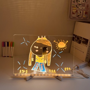 Tablero de Mensajes <span class=keywords><strong>Luminoso</strong></span> 3D, Decorativo, Portátil para Niños, Pizarra de <span class=keywords><strong>Lona</strong></span> Borrable en Seco, Tablero Acrílico con Luz - Product Image 5