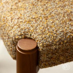 Chaise de salle à manger en bois massif style vintage, revêtement couleur noyer, pour salon, salle à manger, balcon - Product Image 4