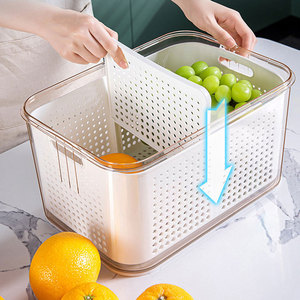 <strong>Time</strong> <strong>Lock</strong> Fresh Drain Basket Storage Box BPA-Free Fresh <strong>Containers</strong> Fridge <strong>Containers</strong> with Draining Baskets - Product Image 5