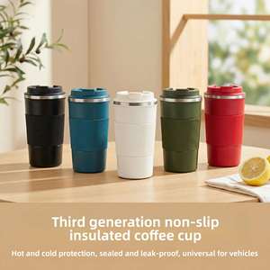 Bouteille d'eau promotionnelle personnalisée X527 avec logo, tasse à café isotherme en acier inoxydable double paroi, portable pour voiture, bureau, voyage, affaires - Product Image 3