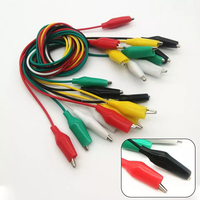 GLOBALTONE 10 pièces 5 couleurs Câble de test électrique à double embout avec pinces crocodiles 50 cm en PVC pour connexion de circuit