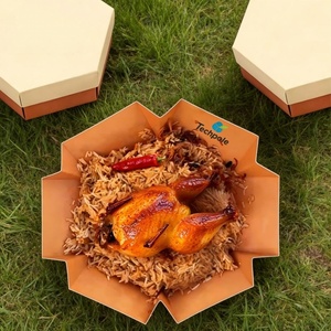 Caja de Empaque para Arroz Frito con Logotipo Personalizado, Paella de Mariscos para Llevar, Pollo Asado Halal, Biryani Árabe, Bukhari Mandi - Product Image 2