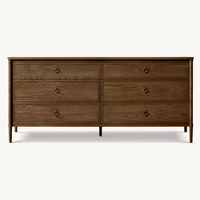 Commode à 6 tiroirs en bois massif de luxe moderne, table de toilette en chêne, meubles de chambre à coucher