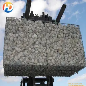 中国最便宜的石笼箱价格80x100mm毫米聚氯乙烯涂层石笼箱保护河流