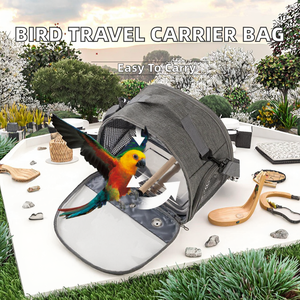 Bolsa de Viaje Ajustable para Pájaros y Loros, Portátil, Transpirable, Plegable, con Bandeja Transparente, Ligera, con Cierre, Sólida - Product Image 2