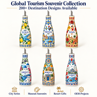 Bouteille d'huile d'olive en céramique souvenir d'Italie, Sicile, motif emblématique sicilien, distributeur d'huile en porcelaine, souvenirs en gros de Sicile