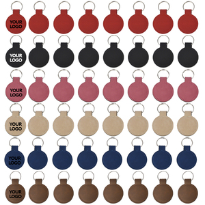 Porte-clés rond en similicuir avec estampage à chaud/feuille <span class=keywords><strong>d</strong></span>'<span class=keywords><strong>or</strong></span>/feuille <span class=keywords><strong>d</strong></span>'argent - Cadeau personnalisé avec logo sur mesure - Product Image 1
