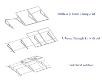 Kit de support de montage triangulaire solaire en aluminium réglable pour toit plat et toit métallique, système de support de panneaux photovoltaïques |   Art Sign