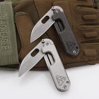 Mini couteau pliant utilitaire d'extérieur en acier inoxydable, finition stonewashed, pendentif porte-clés en forme de pois, pour camping, OEM, usage industriel