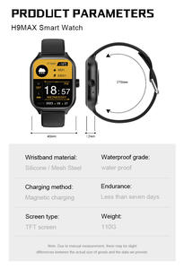 Nieuwe H9 Max H9Max Sport Fitness Smartwatch Heren Serie Mode Touchscreen Armband Smartwatch voor Heren Accessoires Polsband - Product Image 2