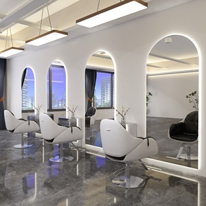 Chaise de coiffure moderne rembourrée pivotante pour salon de beauté et studio - Product Image 1