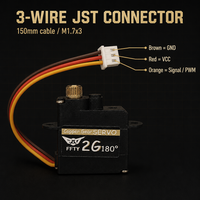 Servomoteur numérique sans noyau 2G haute précision, vitesse rapide 0,10s, engrenage en cuivre, micro 180 degrés pour robotique et avions RC d'intérieur