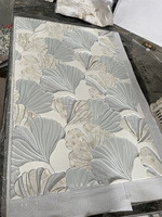 Thassos Weißer Marmor Mix Muschel und Glas Wasserstrahl-Ginkgoblatt-Mosaik-Fliese Luxuriöse Innenraum-Hintergrundwand-Dekoration für Villen