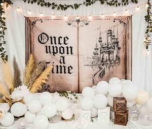 Fondo temático de libro de cuento de hadas romántico para sesiones de fotos 7x5ft diseño de Castillo antiguo personalizado en Stock - Product Image 2