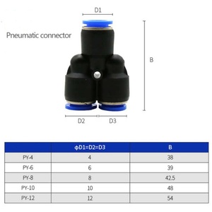 Plastic Pneumatic Fittings Y Shape 3 Way <b>Quick</b> <b>Connector</b> Air Hose Tube Push to Connect Fitting Coupling - Product Image 2