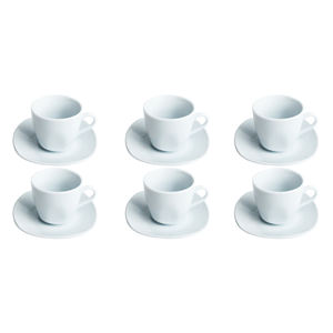 SET DI 6 TAZZE DA CAFFÈ SQUADRATE SAMBA CON SOTTOTAZZA BIANCO - Product Image 1