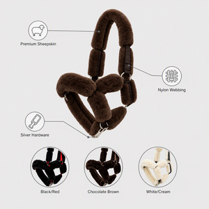 Licol en peau de mouton durable, matériau de qualité supérieure, ajustement confortable pour un retrait facile, pour l'extérieur, produits équestres - Product Image 6