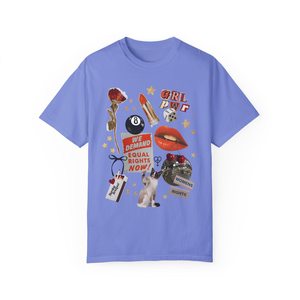 T-shirt Donna Girl Power Collage con Grafica Femminista, Girocollo, Manica Corta, Stile Vintage, Stampa 100% Cotone, Vestibilità Regolare - Product Image 1