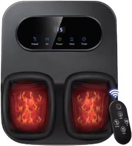 Masajeador de pies eléctrico controlado por control remoto cómodo Spa compresión de aire amasado calefacción rodamiento de bolas rodillo masajeador de pies - Product Image 1