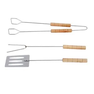 fournisseur alibaba BBQ 3 pcs outdoor BBQ fork set New arrival BBQ tools tongs