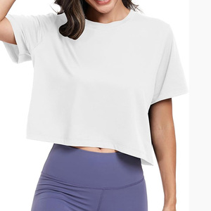 Nuovo Top Corto da <span class=keywords><strong>Donna</strong></span> in <span class=keywords><strong>Cotone</strong></span> Morbido, Design Basico, Sexy, Vestibilità Ampia, Traspirante, Eco-Friendly, con Spalle Cadenti e Logo - Product Image 2