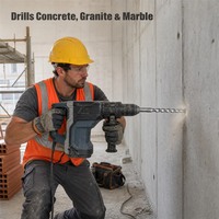 Foret à béton SDS Plus en acier avec pointe en carbure, foret carré pour murs en briques, maçonnerie, travaux de construction