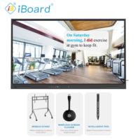 Tableau interactif intelligent LCD 86 pouces avec écran tactile, caméra et microphone en option, ordinateur tout-en-un pour salle de réunion scolaire