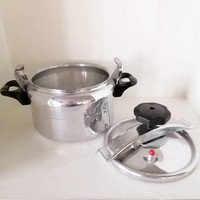 Casserole à pression manuelle en aluminium 5-en-1 multifonction, grande capacité, anti-explosion, pour ragoûts et soupes profondes, compatible gaz