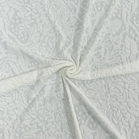 Tissu Jacquard Léger Tricoté 100% Polyester Motifs Floraux Vente en Gros pour Robe Femme Smock Texture Lin Rideau