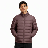 Blouson matelassé pour homme en duvet d'oie respirant, tricoté, avec fermeture éclair, à capuche, style classique, résistant au froid extrême