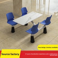 Combinaison moderne de table et chaises en métal pour cantine, unité d'entreprise, restaurant rapide, cantine pour employés d'usine