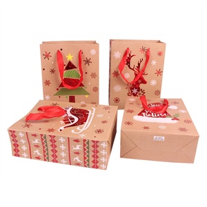 Recycled Kraft Paper Christmas Gift Bags with Flexiloop Handles and Embossing - Product Image 2