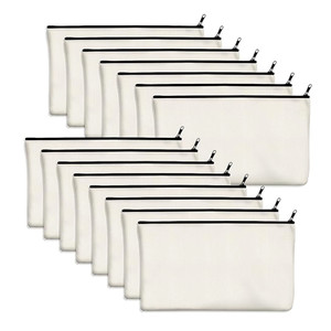 Trống Tự Làm Thủ Công Bút Chì Trường Hợp Trống Trang Điểm Bút Chì Pouch Số Lượng Lớn Đa Mục Đích Du Lịch Vệ Sinh Cá Nhân Vải Dây Kéo Túi 8.3X5 Inch - Product Image 6