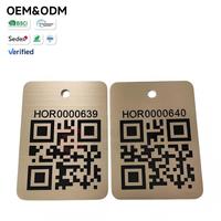 Etiqueta de Código QR de Aluminio Cepillado Personalizada - Numeración Secuencial OEM, Orificio de Montaje para Rastreo de Activos