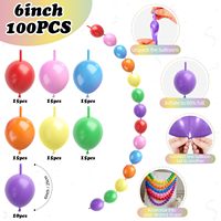 100 pièces de liens rapides de 6 pouces pour ballons longs, pour la fixation des queues d'arche, la décoration murale de ballons, les mariages, les anniversaires, les baby showers et les fêtes
