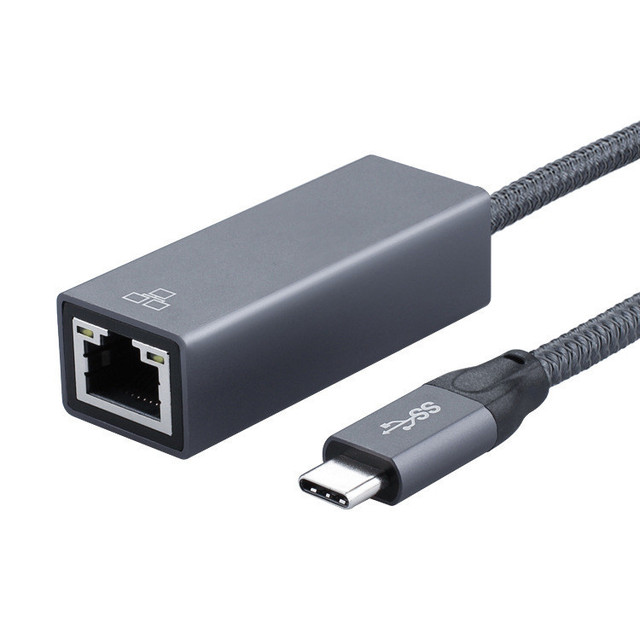 USB C to RJ45 Gigabit Ethernet Adapter 0.2M RTL8153 Chip 1000Mbps LAN Aluminum Shell for MacBook