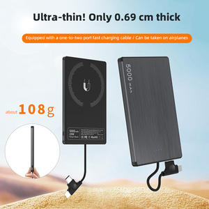 Portable Power Bank 5000mAh Aluminum Alloy Type C Output 20W Quick <b>Charge</b> Support With <b>Cable</b> Phone Charger - Product Image 4