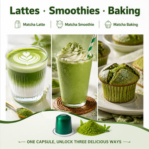 8 capsules de matcha compatibles avec les machines <span class=keywords><strong>Nespresso</strong></span> Essenza <span class=keywords><strong>Inissia</strong></span> Citiz, thé vert biologique de qualité cérémoniale, dosettes de <span class=keywords><strong>café</strong></span> - Product Image 3