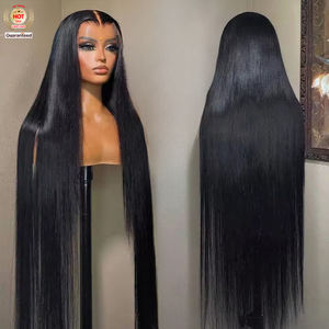 Wig Rambut Asli Vietnam India Tanpa Lem, Model Lurus Panjang, Raw Hair, Lace Frontal 13x4, Wig Closure Keriting Burma, Vendor Wig - Product Image 2