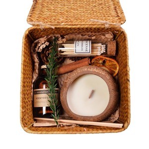 Coconut Scented <b>Candle</b> Gift <b>Set</b> Pillar Soybean Mixed Wax Home Decoration - Product Image 4
