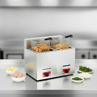 Vente flash - XINZHUOLIAN XZL-72 - Équipement de restauration commercial - Friteuse à pommes de terre en acier inoxydable 10500W - Friteuse à gaz à 2 réservoirs