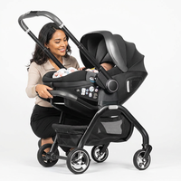 Poussette bébé réglable en alliage d'aluminium 3 en 1 pliable avec siège auto amovible et poussette de voyage à position haute