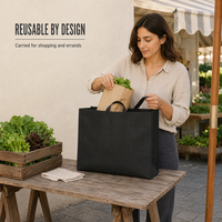 Sac non tissé imprimé avec logo personnalisé, sac de courses réutilisable en gros, sac écologique recyclable avec poignées pour supermarché